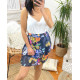 JUPE COURTE A FLEURS SUPERPOSEE 9739I1 NOIR