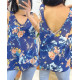 TOP SANS DOUBLURE DOS CROISE 9742 BLEU MARINE
