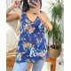TOP SANS DOUBLURE DOS CROISE 9742 BLEU MARINE