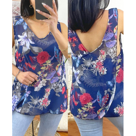 TOP SANS DOUBLURE DOS CROISE 9742I2 NOIR
