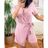 COMBINAISON SHORT DRAPEE 1093 ROSE